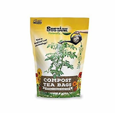 Sustane Compost Organic Tea Bags Plant Fertilizer 12 Count Per Bag $17.65