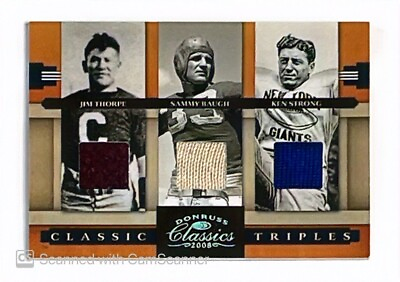 #ad #ad THORPE BAUGH STRONG 2008 DONRUSS CLASSICS TRIPLE GAME WORN PATCHES 57 100 $299.00