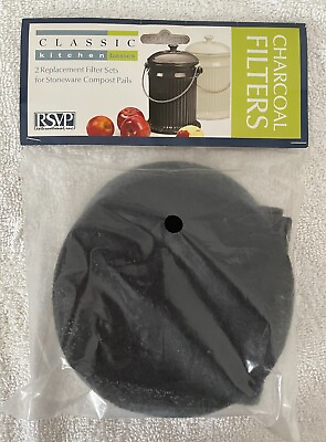 #ad RSVP Int#x27;l Inc. Charcoal Filters for Stoneware Compost Pail 2 Sets. New $8.00