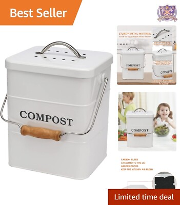 #ad Premium 1 Gallon Compost Bin Kitchen Countertop Charcoal Filter Convenient $39.97