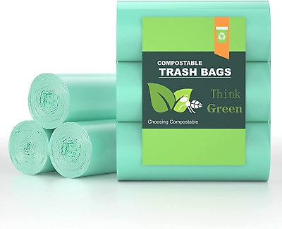 #ad 4 6 Gallon Small Trash Bags Compostable Trash Bags 60 Count Ultra Strong Unscen $14.99