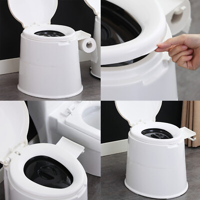 #ad US 5L Portable Outdoor Indoor Travel Camping Bucket Toilet Vehicle Potty Commode $48.29