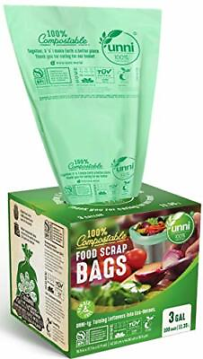 #ad UNNI 100% Compostable Bags 3 Gallon 11.35 Liter 100 CountExtra Thick 0.71 Mil... $19.43
