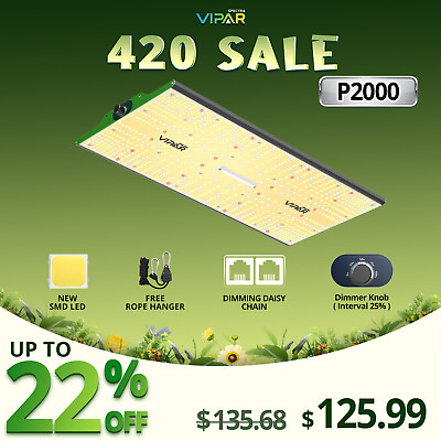 #ad 2024 VIPARSPECTRA P2000 LED Grow Light Full Spectrum Indoor Plants Veg Bloom IR $125.68