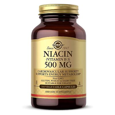 #ad Solgar Niacin Vitamin B3 500 mg 100 Vegetable Capsules $15.85