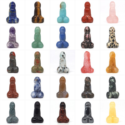 Small Penis Stone Carved Crystal Massager Wand Crystal Healing Rock Decor 1pc $3.99