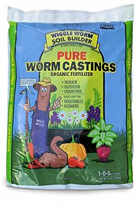 #ad Worm Castings Organic Fertilizer Wiggle Worm Soil Builder 15 Pounds Package $29.37