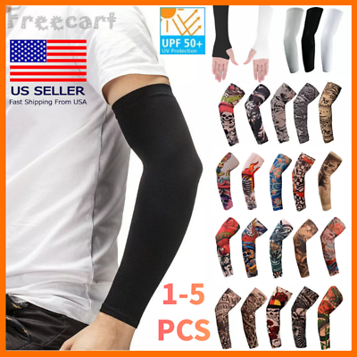 1 5 Pairs Cooling Arm Sleeves Cover UV Sun Protection Outdoor Sports Men Women $7.99