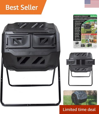 #ad #ad Dual Chamber Compost Bin Tumbler 42 Gallon Capacity Black Effective Rotation $194.99