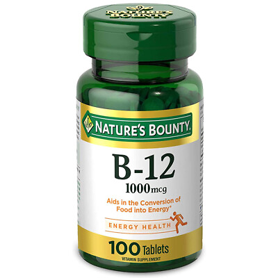 #ad Nature#x27;s Bounty Vitamin B12 Supplement. Supports Metabolism. 1000 mcg. 100 Tabs $9.99