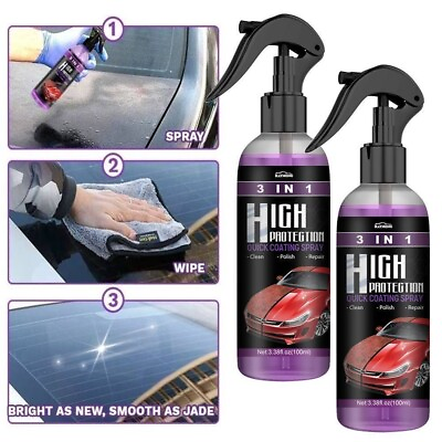 3 in 1 High Protection Quick Car Coat Ceramic Coating Spray Hydrophobic 100ML US $8.99