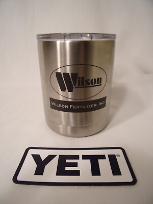#ad WILSON Fertilizer Inc. YETI Rambler 10oz Lowball Steel Cup Mug Tumbler with Lid $16.98