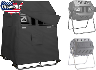 #ad #ad 43Gallon Outdoor Compost Cover Tumbler Bin Black Dual Chamber Large Composter $39.94