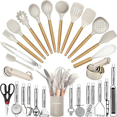 #ad #ad Kitchen Utensils Set 35 PCs Cooking Utensils with Grater Tongs Spoon Spatula $54.88