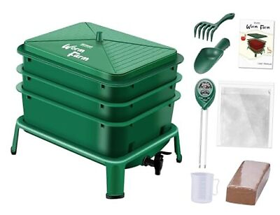#ad Worm Composter Worm Farm with Compost Worms Starter Kit for 3 Tray $114.02