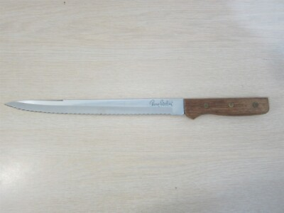 PIERRE SANTINI STAINLESS KITCHEN KNIFE 10.5quot; BLADE RIVETED WOOD HANDLE FREE Samp;H $8.99