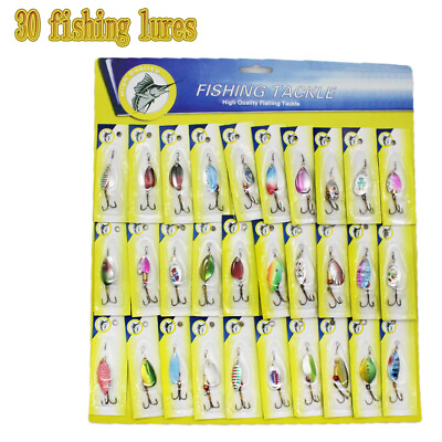 Lot of 30 Trout Spoon Metal Fishing Lures Spinner Baits Bass Tackle Colorful NEW $15.66