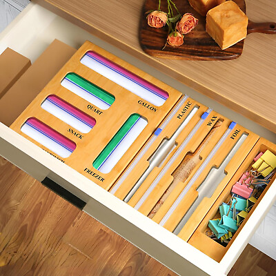 #ad #ad Kitchen Drawer#x27;s 9 in 1 Storage Bag Organizer Bamboo Plastic Packing Tape 2024 $42.99