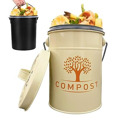 #ad Compost Bin Kitchen Countertop 1.0 Gallon Indoor Compost Bins with lids with... $31.28