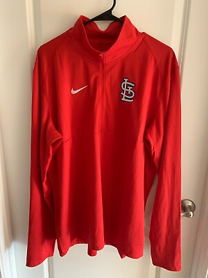 #ad Nike Dri Fit St. Louis Cardinals Red Pullover 1 4 Zip Size XL NWT $70 $42.74