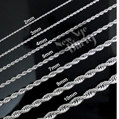 Stainless Steel Rope 316L Chain 7quot; 30quot; Men Women Necklace 2 3 4 5 7 8 9 10mm $5.99