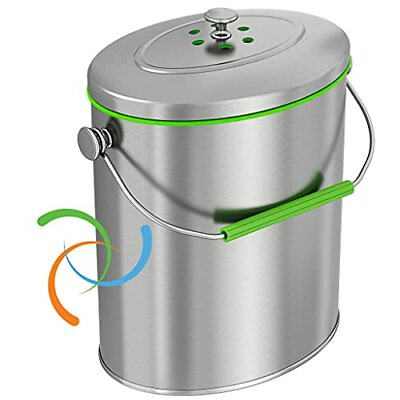 Compact Odor amp; Pest Proof Stainless Steel Compost Bin $69.95