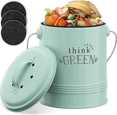 #ad Compost Bin for Kitchen Counter 1.2 Gallon Countertop Composter with Extra Sme $39.79