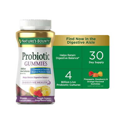 #ad Nature#x27;s Bounty Probiotic Gummies; Digestive Health; Multi Flavored; 60 Count $53.98