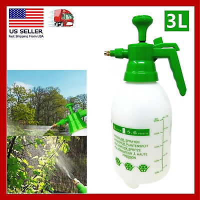 #ad 3L Portable Chemical Sprayer Pump Pressure Garden Water Spray Bottle Hand held $15.99