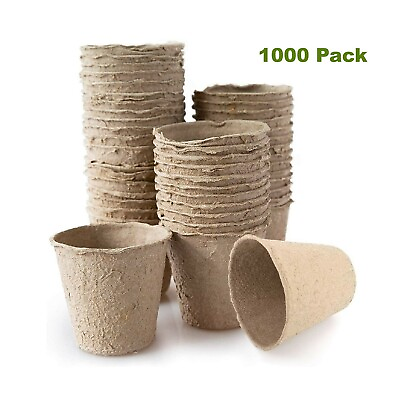 1000 Pcs Nursery Pots Biodegradable Paper Pulp Peat Plant Nursery $99.00
