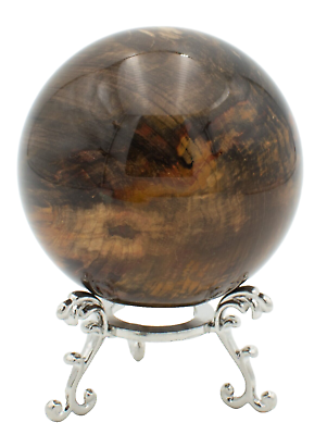 #ad #ad Chinchilla Petrified Wood Rock Sphere Free Stand PW03051 AU $99.95