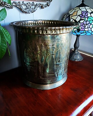 #ad Large Safavid Etched Copper Bucket Persia 19th Century or Earlier? Engraved $399.99