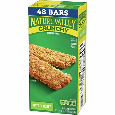 Nature Valley Granola Bars Crunchy Oats #x27;n Honey 48 Bars WHOLE GRAIN New $14.97
