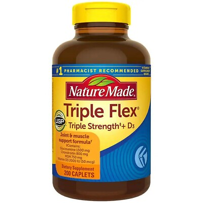 #ad Nature Made TripleFlex Triple Strength Joint w Vitamin D3 200 Tablets EXP 6 26 $28.97