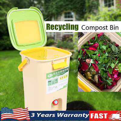 #ad #ad 21L Recycle Composter Aerated Compost Bin Bokashi Bucket Kitchen Food Waste $51.87