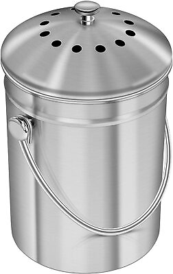 Utopia Kitchen Compost Bin with Lid and 1.3 Gallon Compose Spare Charcoal Filter $24.99