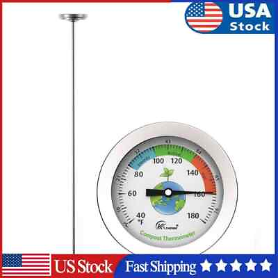 Compost Soil Tester Meter Probe Stainless Steel Thermometer Temperature Moni US $11.99