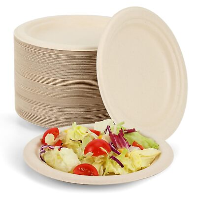 #ad Compostable Plates 125 Pack 6 Inch Paper Plates Disposable Small Paper Plat $17.53