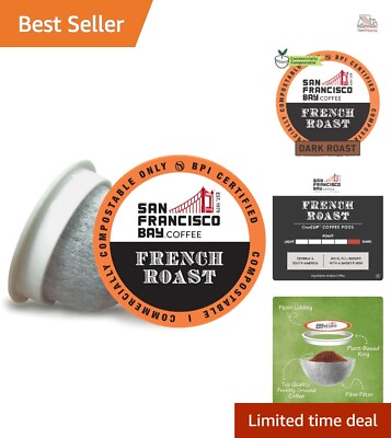 #ad French Roast 36 Ct Compostable Coffee Pods Keurig 2.0 Compatible Dark Roast $34.99