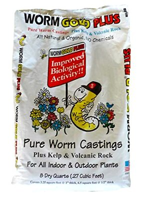 Worm Gold Plus 100% Organic Worm Castings 8qt Approx 13lbs Bag Size Impro... $31.42