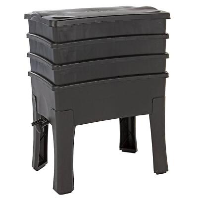 #ad Tumbleweed Worm Composter 29.44quot;X15.34quot;X29.5quot; 20 Gal Coir 3 Tray Rectangle Black $163.07