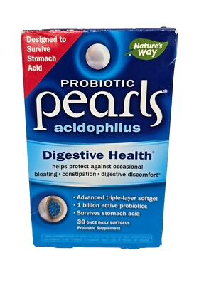 #ad Nature#x27;s Way Probiotic Pearls Acidophilus Digestive Health 30 Softgels Exp 07 24 $9.95