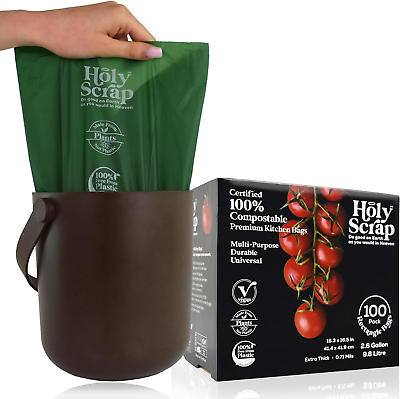 #ad Holy Scrap Compostable Trash Bags Small Pack of 100 Kitchen Compost Bags $23.81