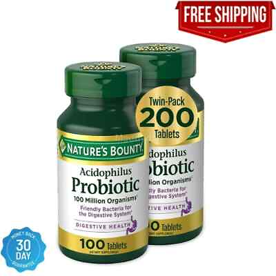 #ad Acidophilus Probiotic By Nature#x27;s Bounty Dietary Supplement For Digestive 2 pack $14.49