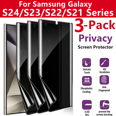 #ad 3 Pack Anti Spy Privacy Hydrogel Screen Protector For Samsung S24 Ultra Plus S23 $9.99