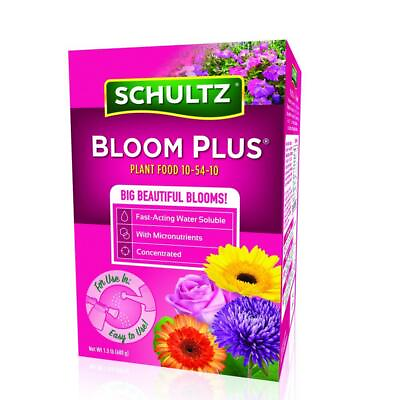 #ad Schultz Bloom Plus Plant Food 10 54 10 Fast Acting Water Soluble 1 1 2 lbs. Box $18.66