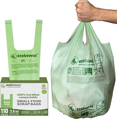 #ad 2.6 Gallon 100% Compostable Food Scrap Bags BPI Certified in the USA 110 ct. $19.99