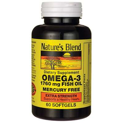 #ad #ad Nature#x27;s Blend Omega 3 Fish Oil Extra Strength 1760 mg 60 Sgels $14.01