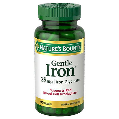 #ad Nature’s Bounty Gentle Iron. Promotes Red Blood Cell Production. 28 mg. 90 Caps $11.99