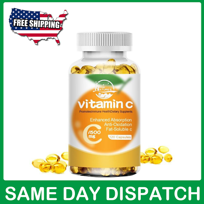 #ad Live Nature#x27;s Vitamin C 1500mg High Absorption 120 Pills Support Immune System $12.49